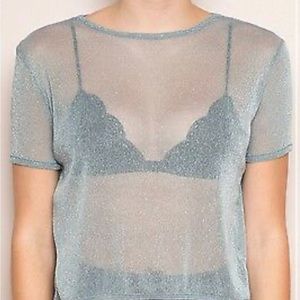 Brandy Melville Sheer Glittery Top